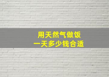 用天然气做饭一天多少钱合适