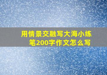 用情景交融写大海小练笔200字作文怎么写