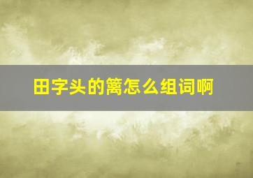 田字头的篱怎么组词啊