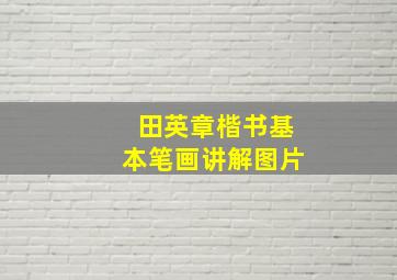 田英章楷书基本笔画讲解图片