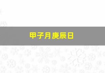 甲子月庚辰日