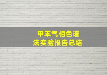 甲苯气相色谱法实验报告总结