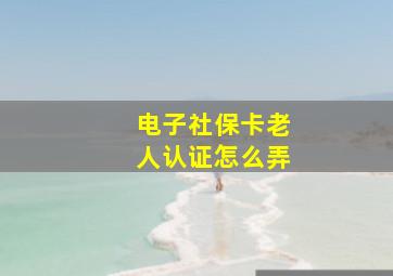 电子社保卡老人认证怎么弄