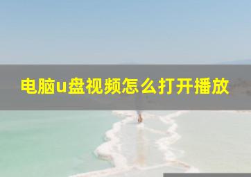 电脑u盘视频怎么打开播放