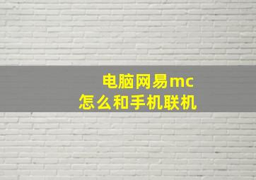 电脑网易mc怎么和手机联机