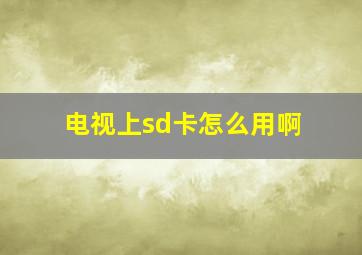 电视上sd卡怎么用啊