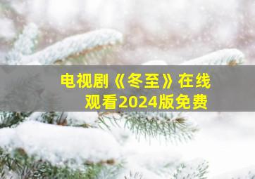 电视剧《冬至》在线观看2024版免费