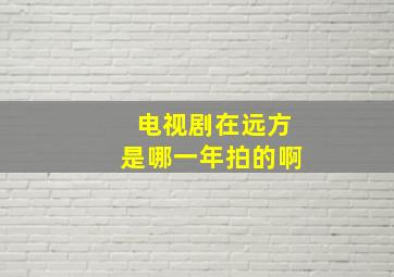 电视剧在远方是哪一年拍的啊