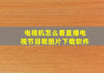 电视机怎么看直播电视节目呢图片下载软件