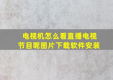 电视机怎么看直播电视节目呢图片下载软件安装