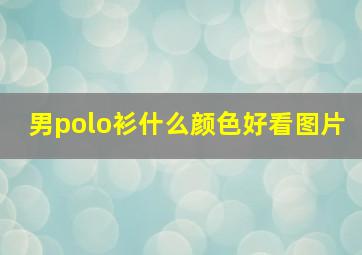 男polo衫什么颜色好看图片