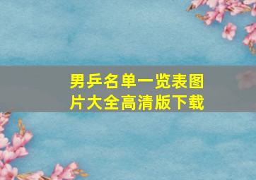 男乒名单一览表图片大全高清版下载