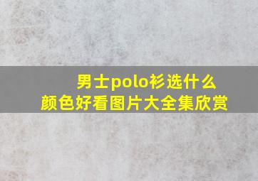 男士polo衫选什么颜色好看图片大全集欣赏