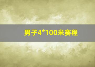 男子4*100米赛程