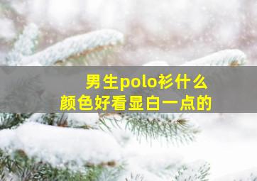 男生polo衫什么颜色好看显白一点的