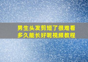 男生头发剪短了很难看多久能长好呢视频教程