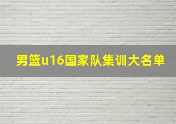 男篮u16国家队集训大名单