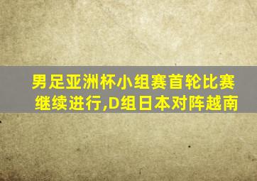 男足亚洲杯小组赛首轮比赛继续进行,D组日本对阵越南