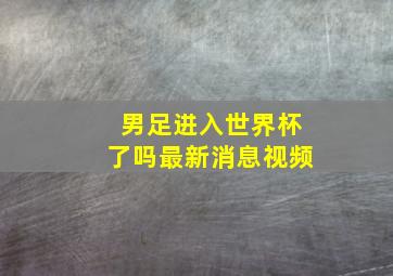 男足进入世界杯了吗最新消息视频