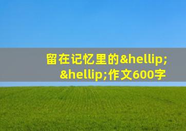 留在记忆里的……作文600字