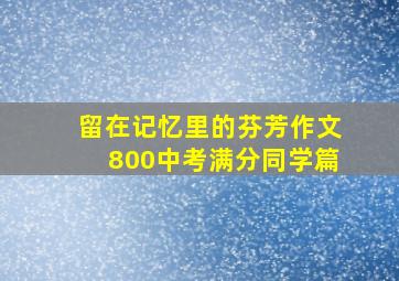 留在记忆里的芬芳作文800中考满分同学篇