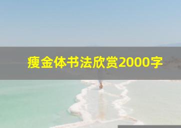 瘦金体书法欣赏2000字