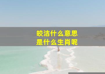 皎洁什么意思是什么生肖呢