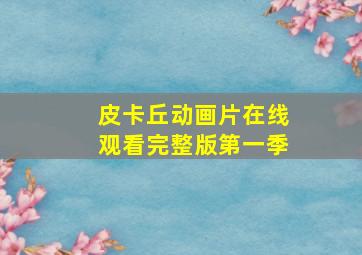 皮卡丘动画片在线观看完整版第一季