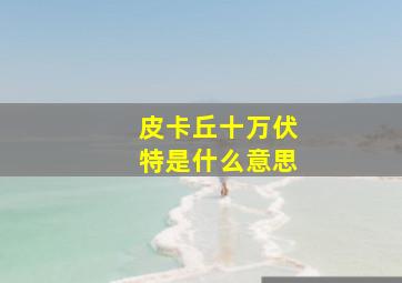 皮卡丘十万伏特是什么意思