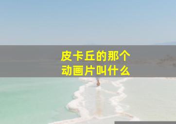 皮卡丘的那个动画片叫什么