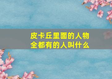 皮卡丘里面的人物全都有的人叫什么