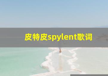 皮特皮spylent歌词