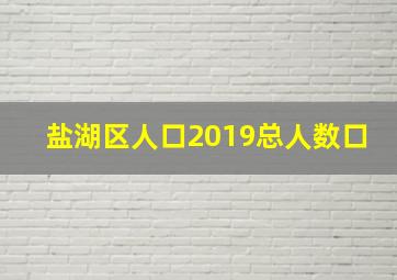 盐湖区人口2019总人数口