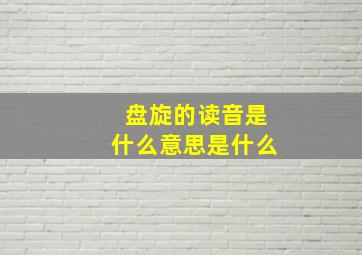 盘旋的读音是什么意思是什么