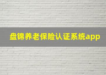 盘锦养老保险认证系统app