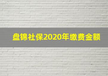 盘锦社保2020年缴费金额