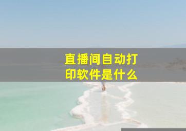 直播间自动打印软件是什么