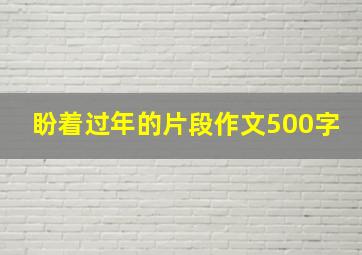 盼着过年的片段作文500字