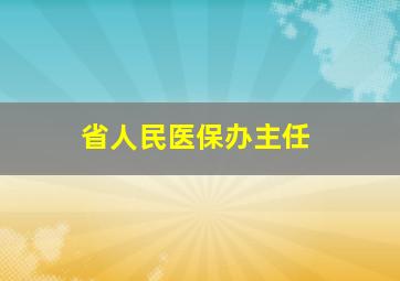 省人民医保办主任