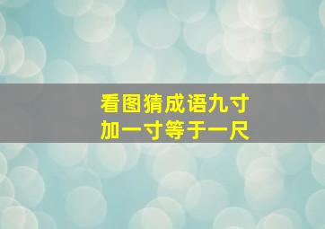 看图猜成语九寸加一寸等于一尺