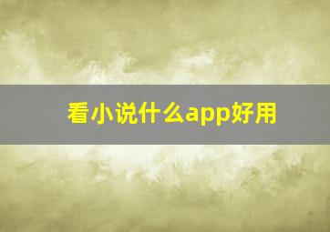 看小说什么app好用