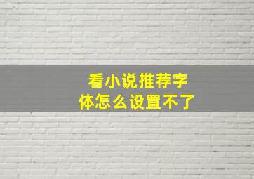 看小说推荐字体怎么设置不了