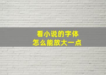 看小说的字体怎么能放大一点