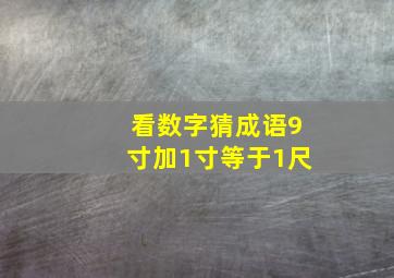 看数字猜成语9寸加1寸等于1尺