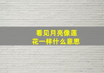 看见月亮像莲花一样什么意思