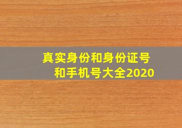 真实身份和身份证号和手机号大全2020