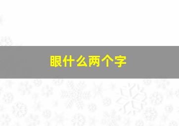 眼什么两个字