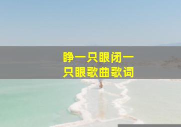 睁一只眼闭一只眼歌曲歌词