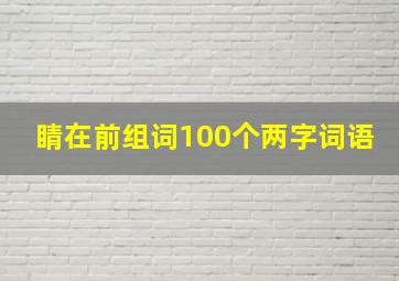 睛在前组词100个两字词语