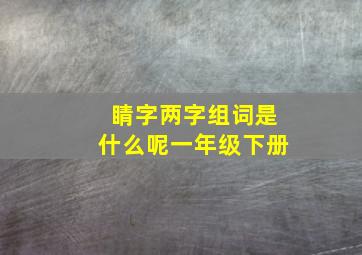 睛字两字组词是什么呢一年级下册